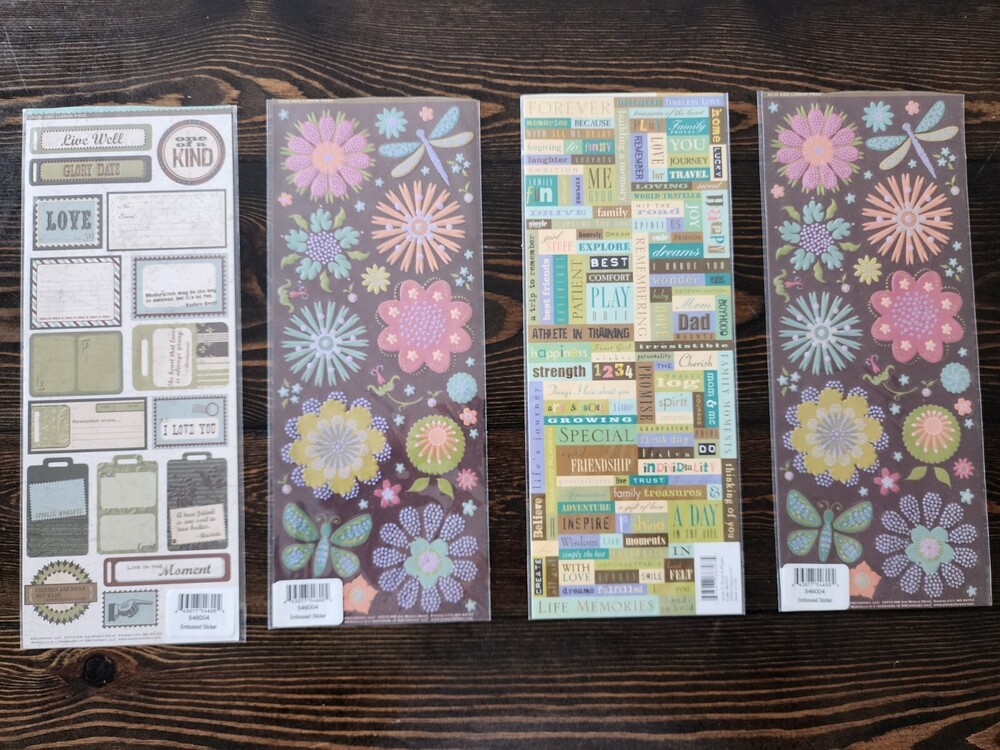 Scrapbooking Stickers - Flowers Groovy Jumbo Sheets - K&Co Lot New Retired #22